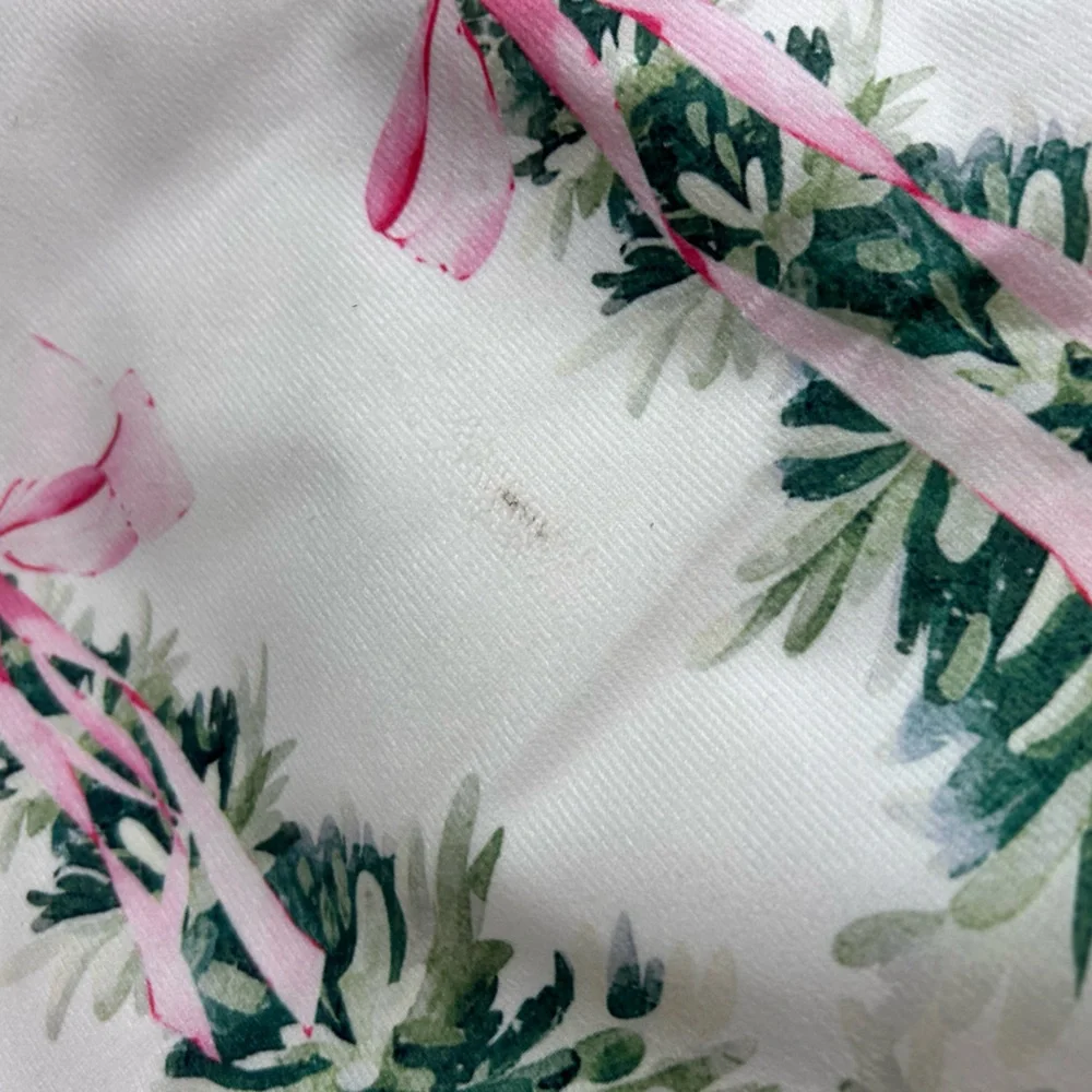Holiday Pillow Cover Set‎ of 2 with Pink Bow Christmas Trees - Unknown Brand